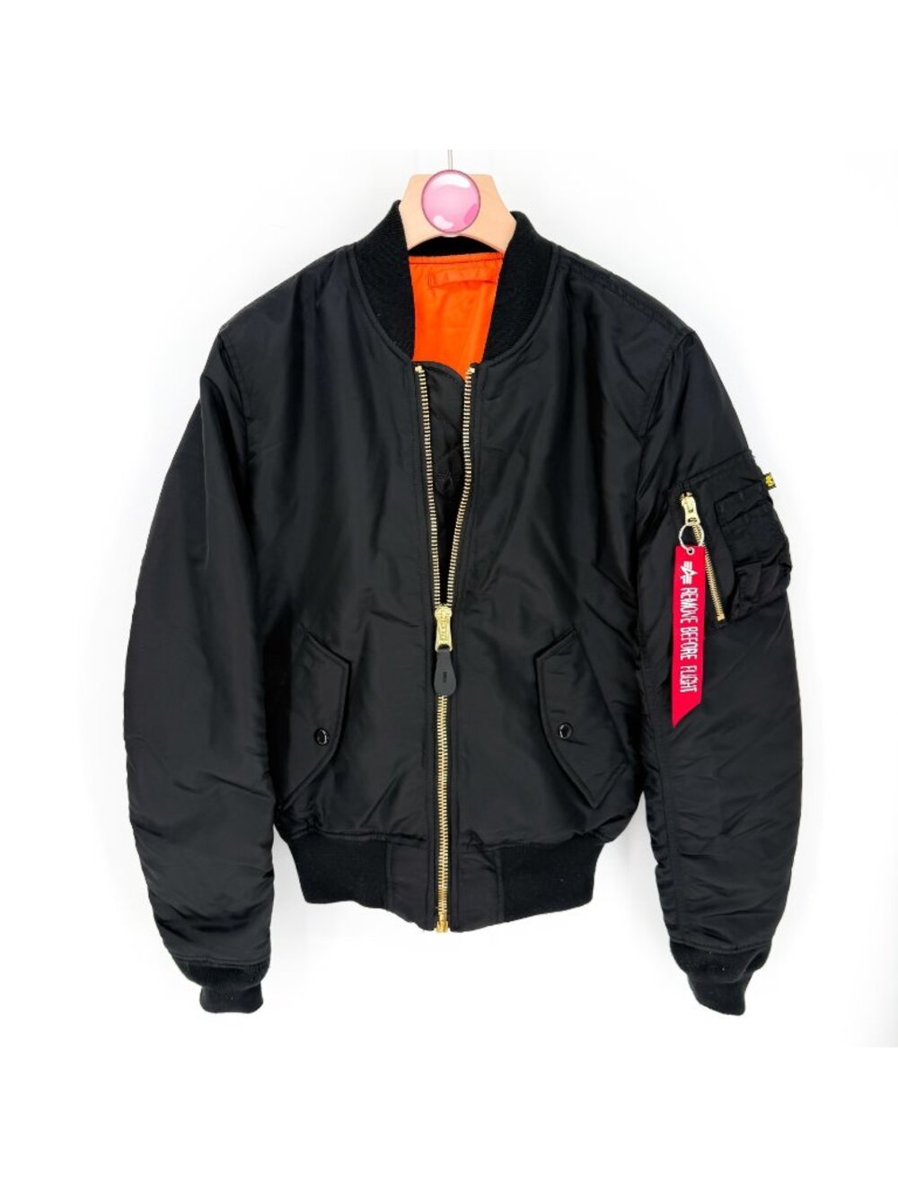 Alpha Industries MA1 Bomber Jacket Black Slim Fit Nylon Flight Mens XS Outerwear